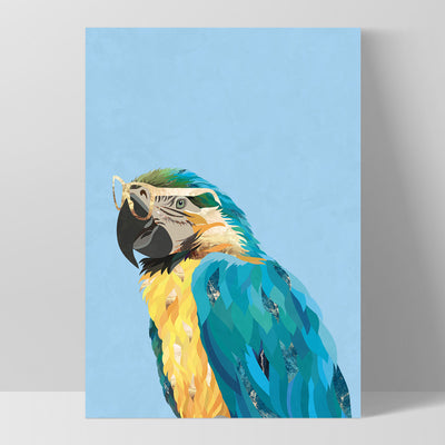 Parrot Pop - Art Print, Poster, Stretched Canvas, or Framed Wall Art Print, shown as a stretched canvas or poster without a frame