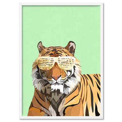 Tiger Pop - Art Print, Poster, Stretched Canvas, or Framed Wall Art Print, shown in a white frame