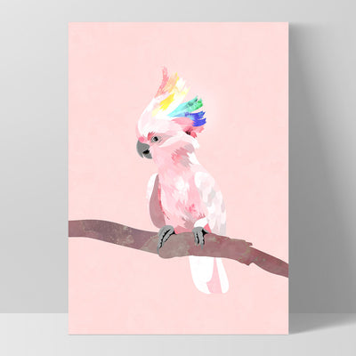Galah Pop - Art Print, Poster, Stretched Canvas, or Framed Wall Art Print, shown as a stretched canvas or poster without a frame