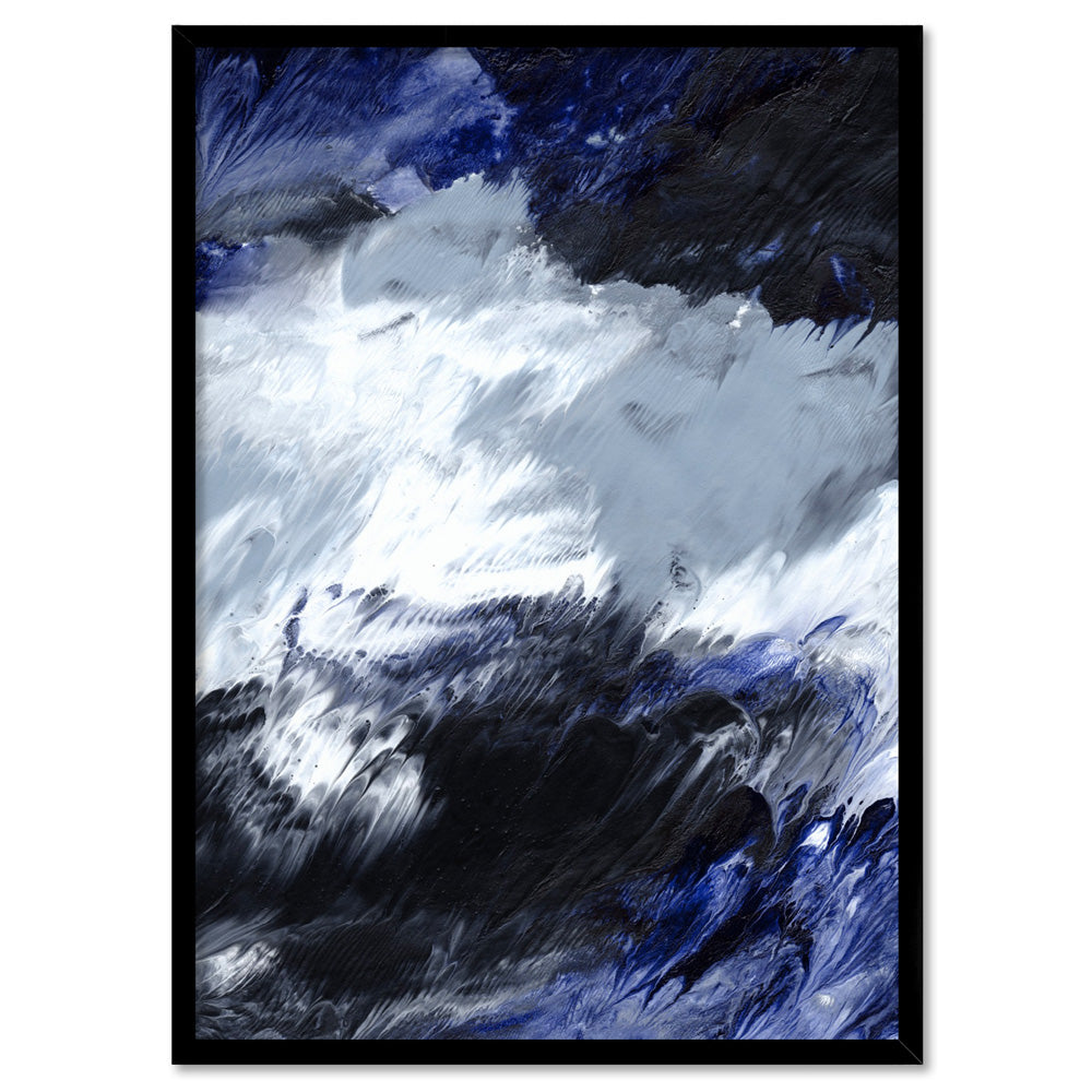Abstract Fluid Falls - Art Print, Poster, Stretched Canvas, or Framed Wall Art Print, shown in a black frame