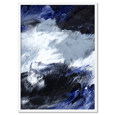 Abstract Fluid Falls - Art Print, Poster, Stretched Canvas, or Framed Wall Art Print, shown in a white frame