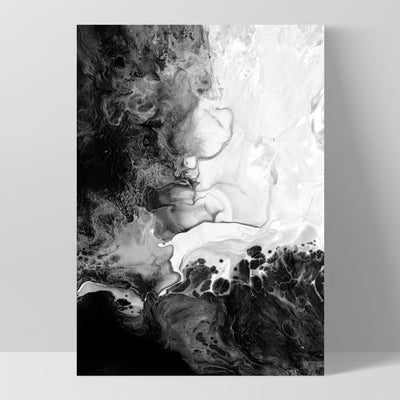 Abstract Fluid Monochrome II - Art Print, Poster, Stretched Canvas, or Framed Wall Art Print, shown as a stretched canvas or poster without a frame