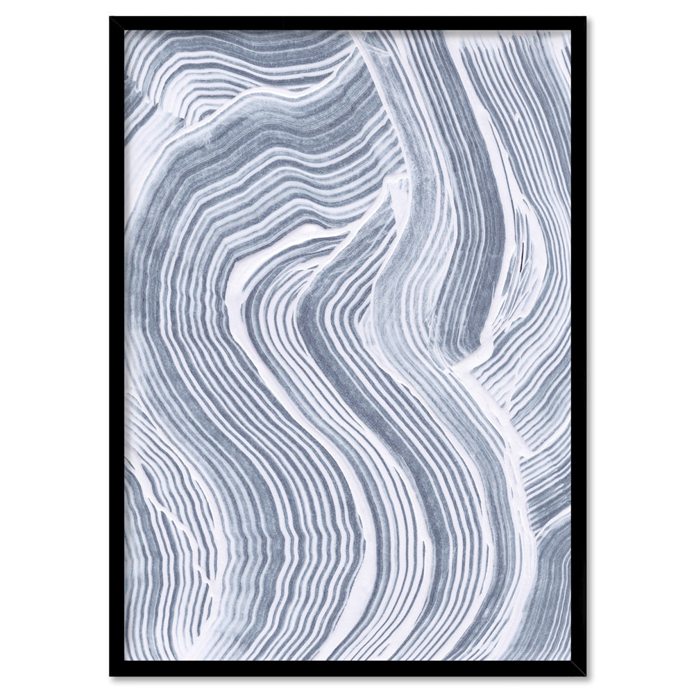 Abstract Paint Texture Lines - Art Print, Poster, Stretched Canvas, or Framed Wall Art Print, shown in a black frame