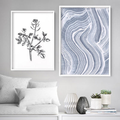 Abstract Paint Texture Lines - Art Print, Poster, Stretched Canvas or Framed Wall Art, shown framed in a home interior space
