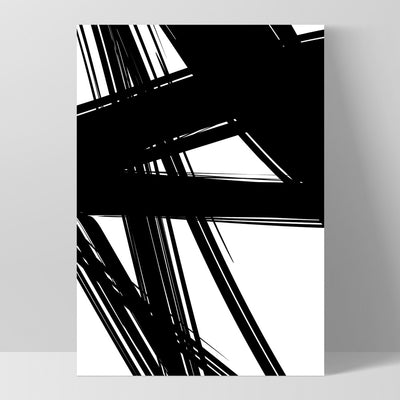 Abstract Bold Lines in Black & White II - Art Print, Poster, Stretched Canvas, or Framed Wall Art Print, shown as a stretched canvas or poster without a frame