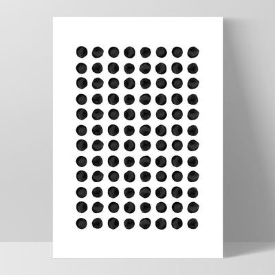Abstract Monochrome | Spots - Art Print, Poster, Stretched Canvas, or Framed Wall Art Print, shown as a stretched canvas or poster without a frame