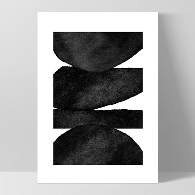 Abstract Monochrome | Organic Shapes - Art Print, Poster, Stretched Canvas, or Framed Wall Art Print, shown as a stretched canvas or poster without a frame