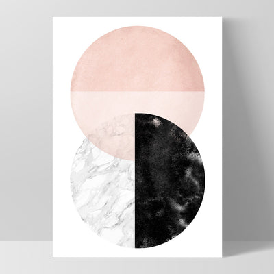 Abstract Moons | Geometric Circles I - Art Print, Poster, Stretched Canvas, or Framed Wall Art Print, shown as a stretched canvas or poster without a frame