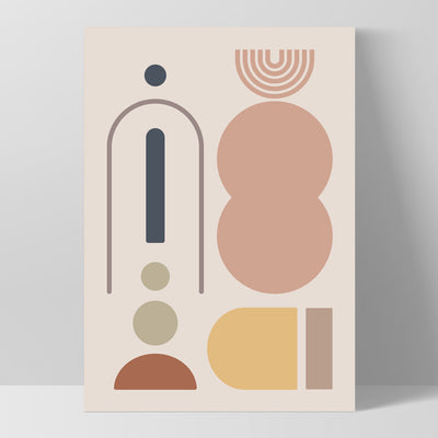Mid Century Geo Shapes IV - Art Print, Poster, Stretched Canvas, or Framed Wall Art Print, shown as a stretched canvas or poster without a frame