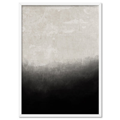 Black on Linen III - Art Print, Poster, Stretched Canvas, or Framed Wall Art Print, shown in a white frame