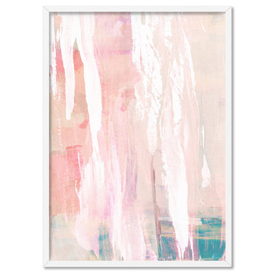 Blush Flurry I  - Art Print, Poster, Stretched Canvas, or Framed Wall Art Print, shown in a white frame