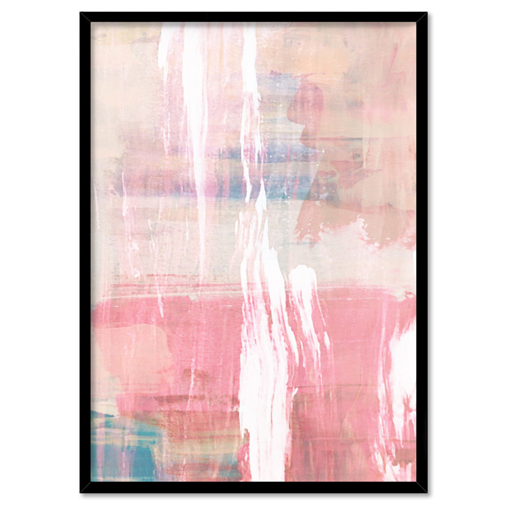 Blush Flurry II  - Art Print, Poster, Stretched Canvas, or Framed Wall Art Print, shown in a black frame