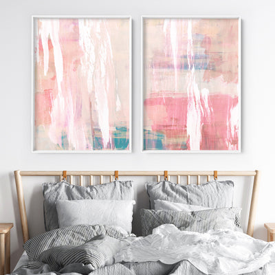 Blush Flurry II  - Art Print, Poster, Stretched Canvas or Framed Wall Art, shown framed in a home interior space