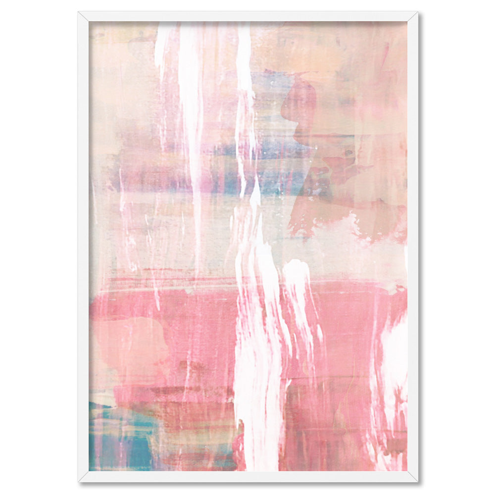 Blush Flurry II  - Art Print, Poster, Stretched Canvas, or Framed Wall Art Print, shown in a white frame