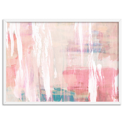 Blush Flurry III  - Art Print, Poster, Stretched Canvas, or Framed Wall Art Print, shown in a white frame