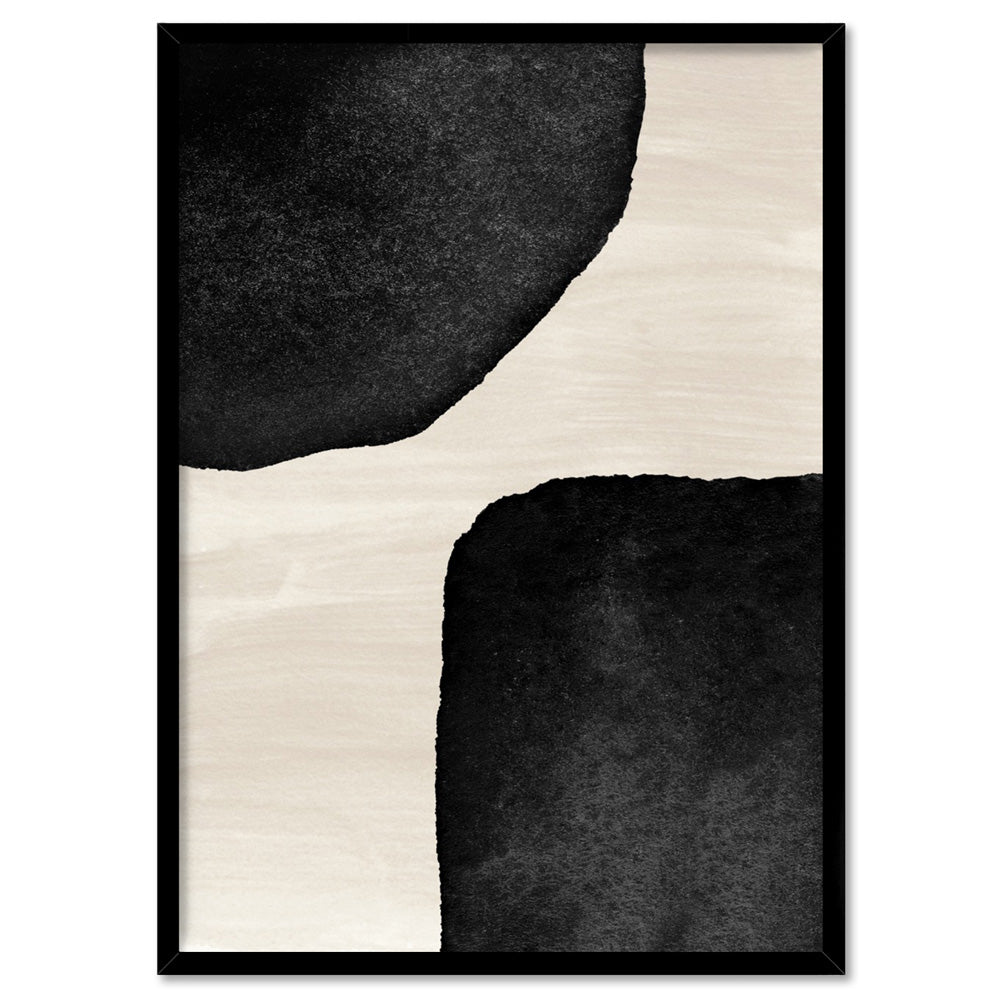 Formes Noires I - Art Print, Poster, Stretched Canvas, or Framed Wall Art Print, shown in a black frame