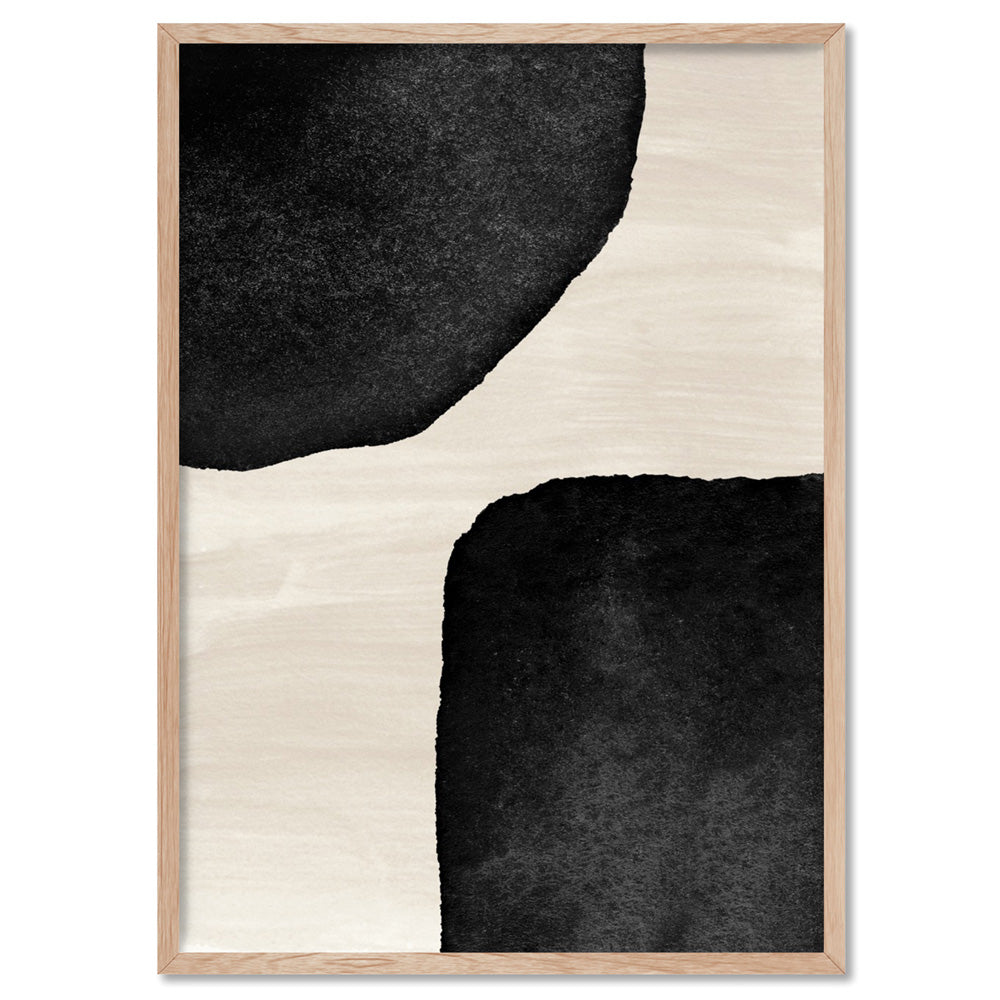 Formes Noires I - Art Print, Poster, Stretched Canvas, or Framed Wall Art Print, shown in a natural timber frame