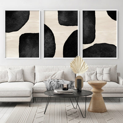Formes Noires I - Art Print, Poster, Stretched Canvas or Framed Wall Art, shown framed in a home interior space