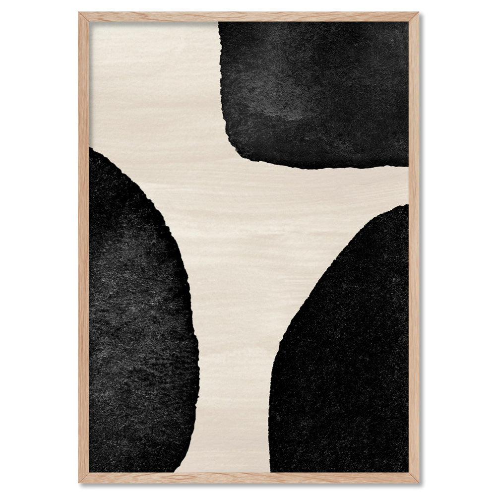 Formes Noires II - Art Print, Poster, Stretched Canvas, or Framed Wall Art Print, shown in a natural timber frame