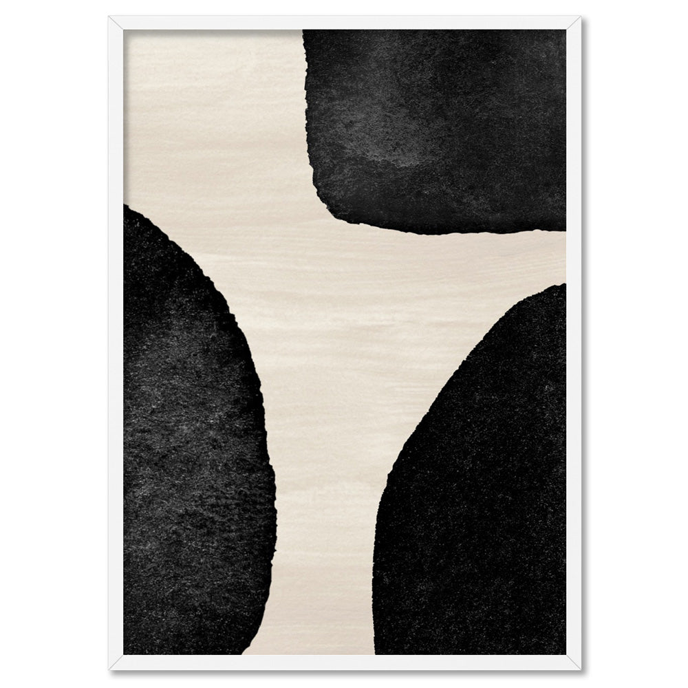Formes Noires II - Art Print, Poster, Stretched Canvas, or Framed Wall Art Print, shown in a white frame