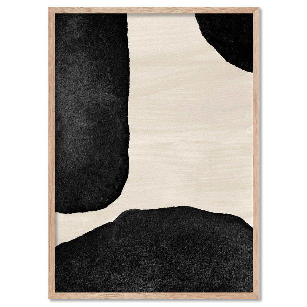 Formes Noires III - Art Print, Poster, Stretched Canvas, or Framed Wall Art Print, shown in a natural timber frame