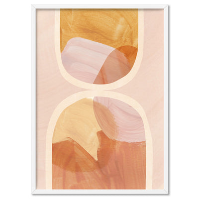 Boho Abstracts | Terra Arches IV - Art Print, Poster, Stretched Canvas, or Framed Wall Art Print, shown in a white frame