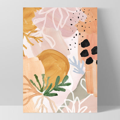 Garden of Earthly Delights | Peach - Art Print, Poster, Stretched Canvas, or Framed Wall Art Print, shown as a stretched canvas or poster without a frame