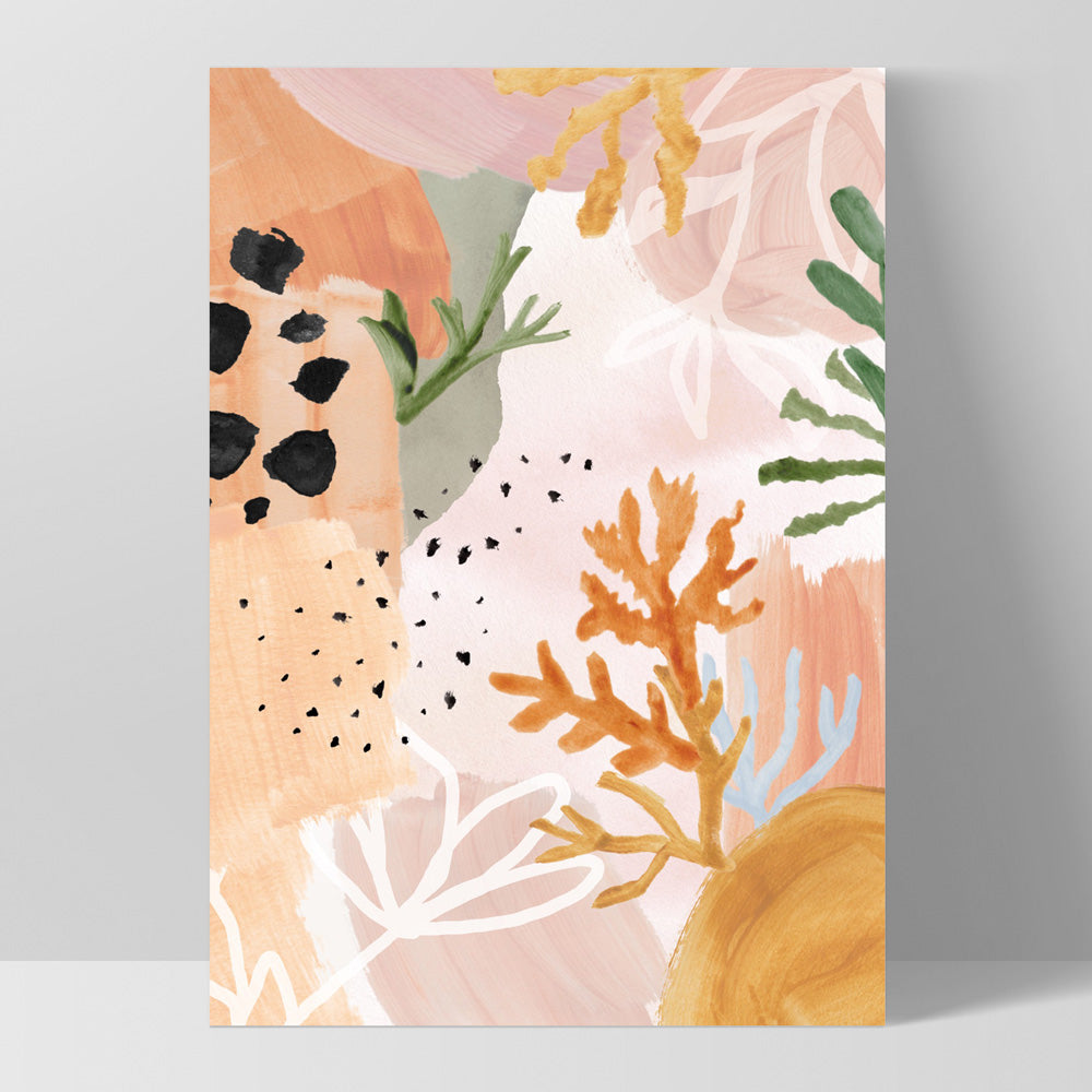 Garden of Earthly Delights | Peach II - Art Print, Poster, Stretched Canvas, or Framed Wall Art Print, shown as a stretched canvas or poster without a frame