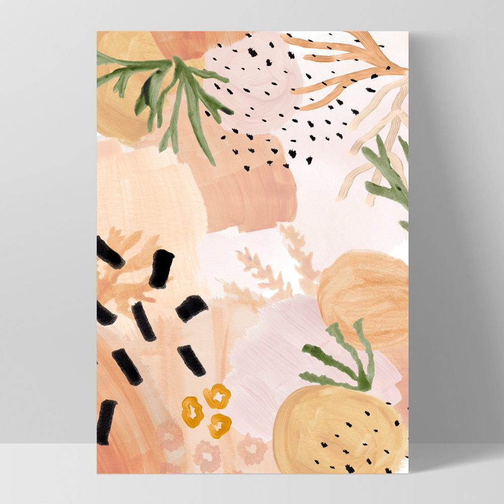 Garden of Earthly Delights | Peach III - Art Print, Poster, Stretched Canvas, or Framed Wall Art Print, shown as a stretched canvas or poster without a frame