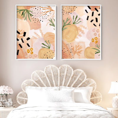 Garden of Earthly Delights | Peach III - Art Print, Poster, Stretched Canvas or Framed Wall Art, shown framed in a home interior space