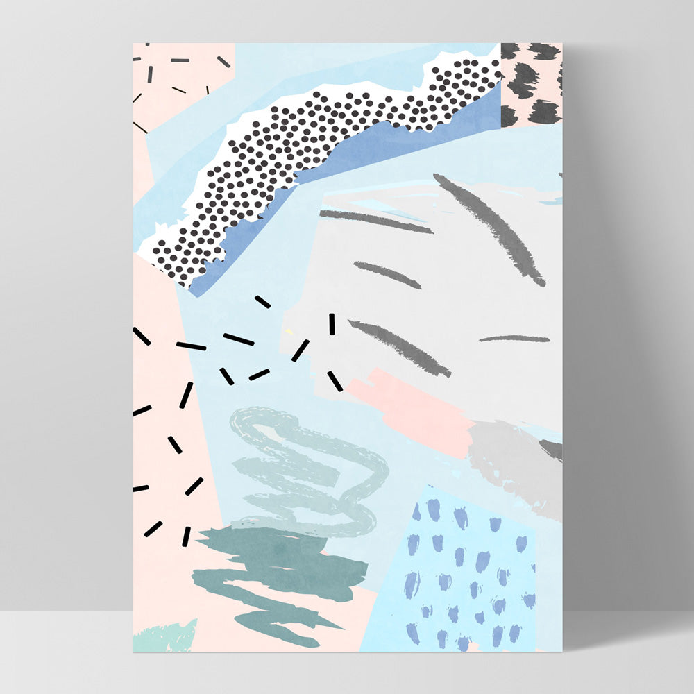 Abstract Geo Pastel Gardens IV - Art Print, Poster, Stretched Canvas, or Framed Wall Art Print, shown as a stretched canvas or poster without a frame