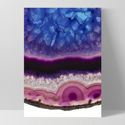 Agate Slice Geode Multicolour - Art Print, Poster, Stretched Canvas, or Framed Wall Art Print, shown as a stretched canvas or poster without a frame