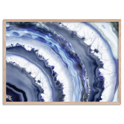 Agate Slice Geode Purple - Art Print, Poster, Stretched Canvas, or Framed Wall Art Print, shown in a natural timber frame