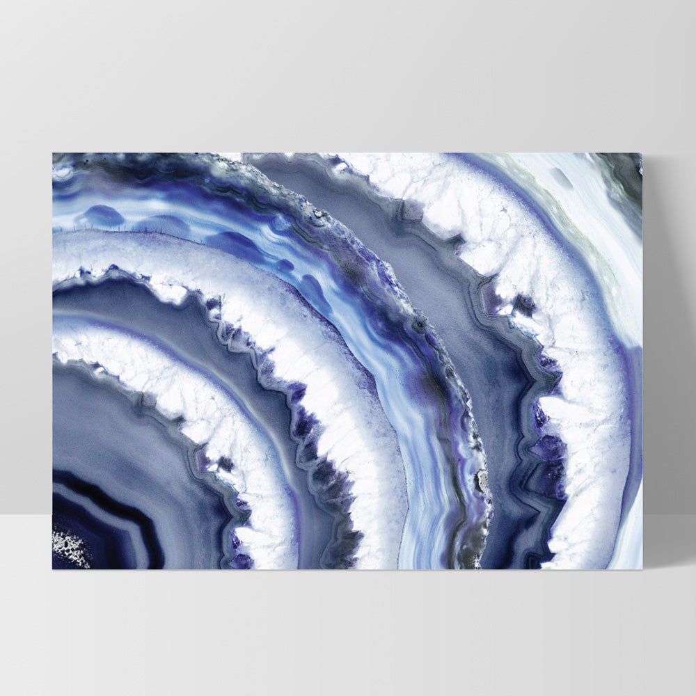 Agate Slice Geode Purple - Art Print, Poster, Stretched Canvas, or Framed Wall Art Print, shown as a stretched canvas or poster without a frame