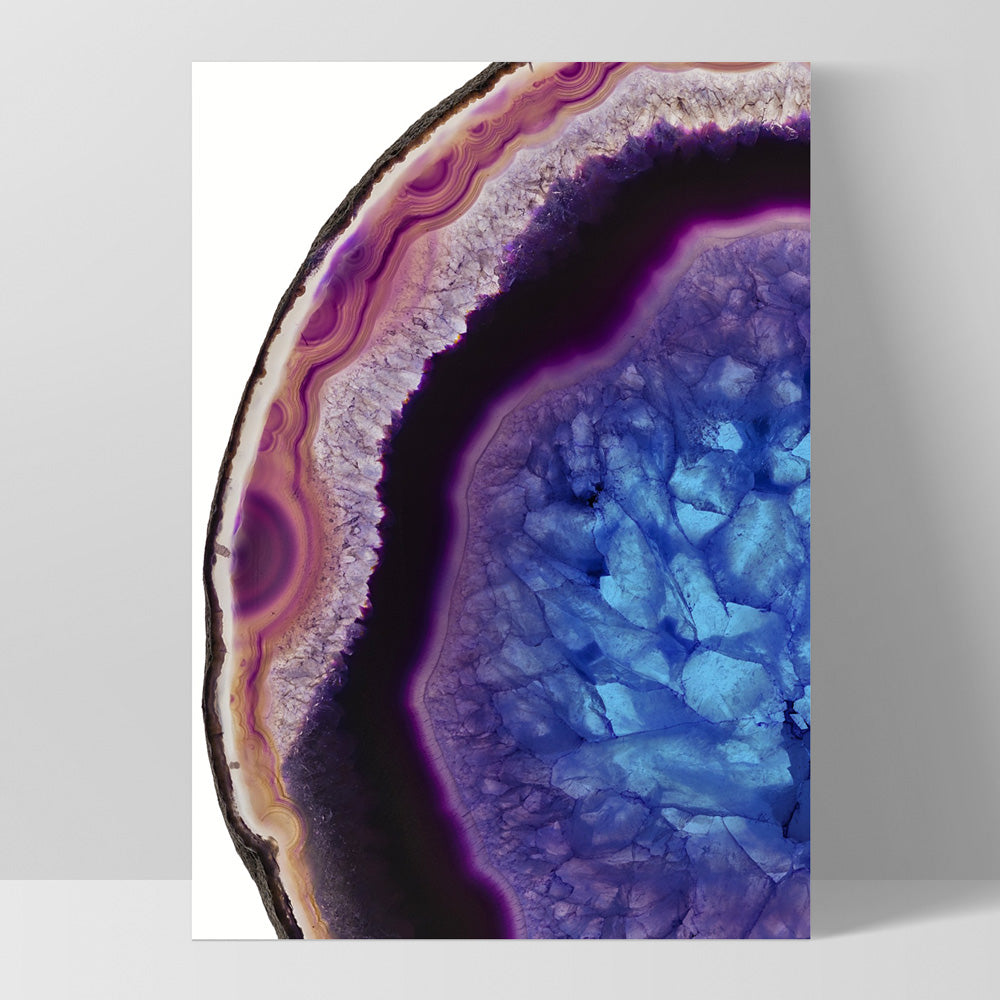 Agate Slice Geode Multicolour I - Art Print, Poster, Stretched Canvas, or Framed Wall Art Print, shown as a stretched canvas or poster without a frame