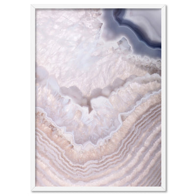 Agate Gem in Blush I - Art Print, Poster, Stretched Canvas, or Framed Wall Art Print, shown in a white frame