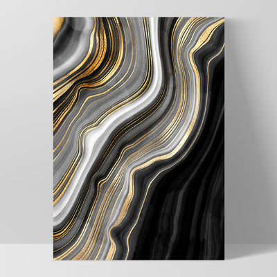 Agate Slice Luxury I - Art Print, Poster, Stretched Canvas, or Framed Wall Art Print, shown as a stretched canvas or poster without a frame