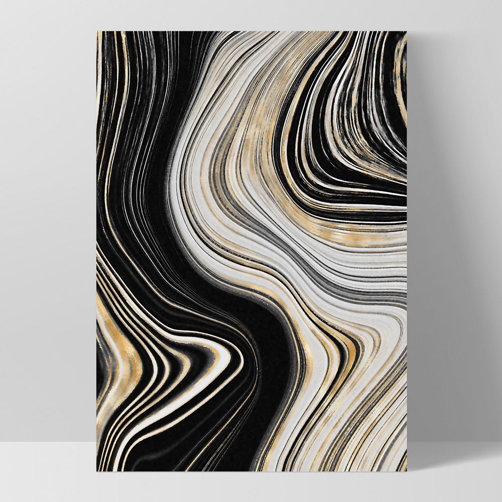 Agate Slice Luxury II - Art Print, Poster, Stretched Canvas, or Framed Wall Art Print, shown as a stretched canvas or poster without a frame