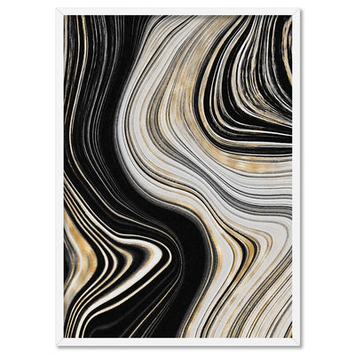 Agate Slice Luxury II - Art Print, Poster, Stretched Canvas, or Framed Wall Art Print, shown in a white frame