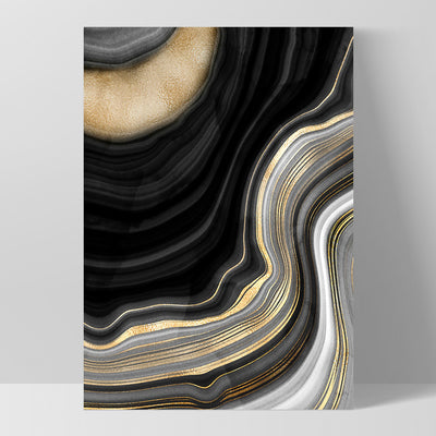 Agate Slice Luxury III - Art Print, Poster, Stretched Canvas, or Framed Wall Art Print, shown as a stretched canvas or poster without a frame