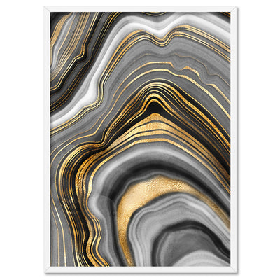 Agate Slice Luxury IV - Art Print, Poster, Stretched Canvas, or Framed Wall Art Print, shown in a white frame
