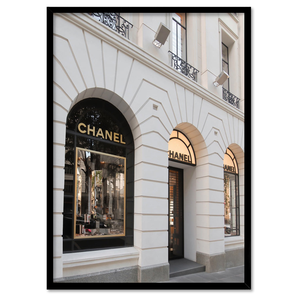 Fashion Designer Store Front Melbourne - Art Print, Poster, Stretched Canvas, or Framed Wall Art Print, shown in a black frame