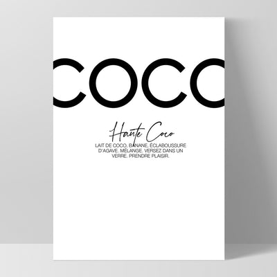 Haute Coco B&W - Art Print, Poster, Stretched Canvas, or Framed Wall Art Print, shown as a stretched canvas or poster without a frame