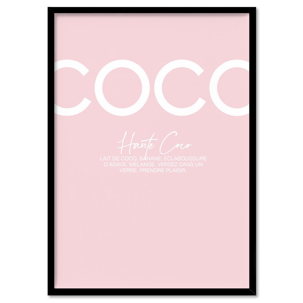 Haute Coco Blush - Art Print, Poster, Stretched Canvas, or Framed Wall Art Print, shown in a black frame