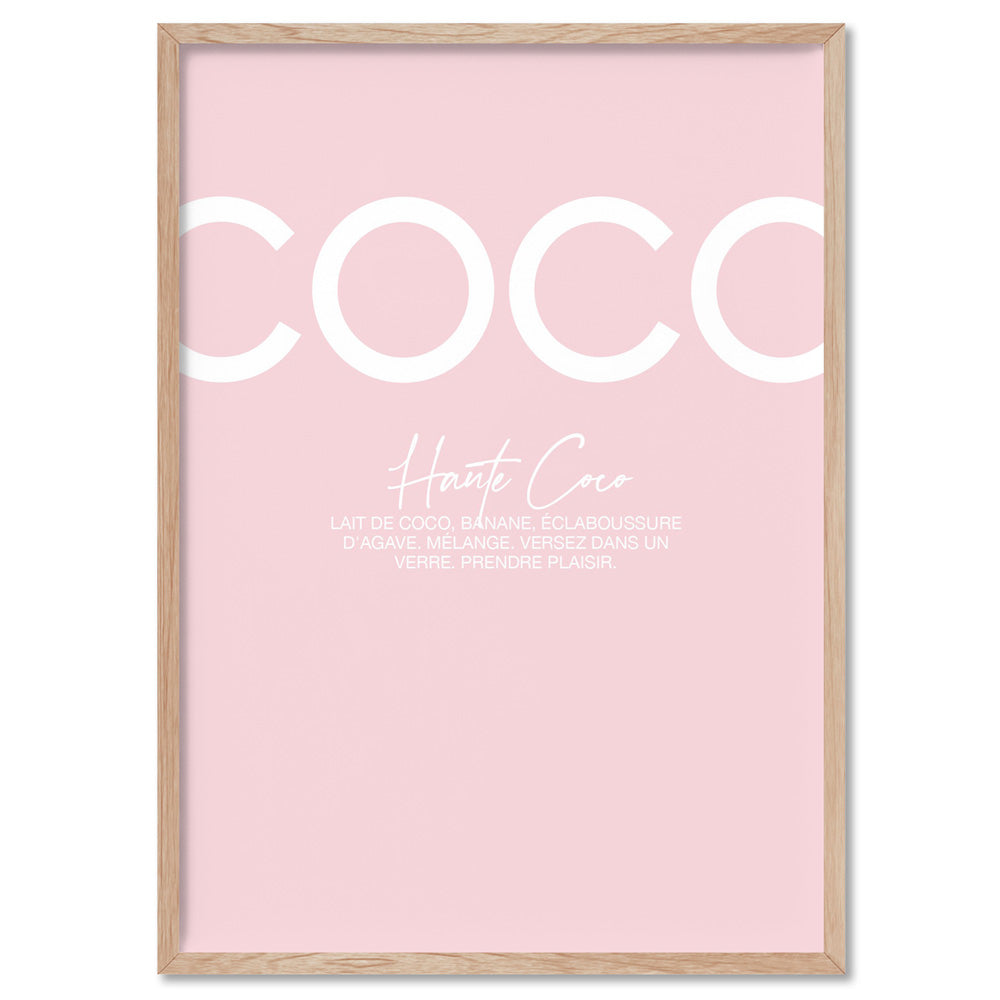 Haute Coco Blush - Art Print, Poster, Stretched Canvas, or Framed Wall Art Print, shown in a natural timber frame