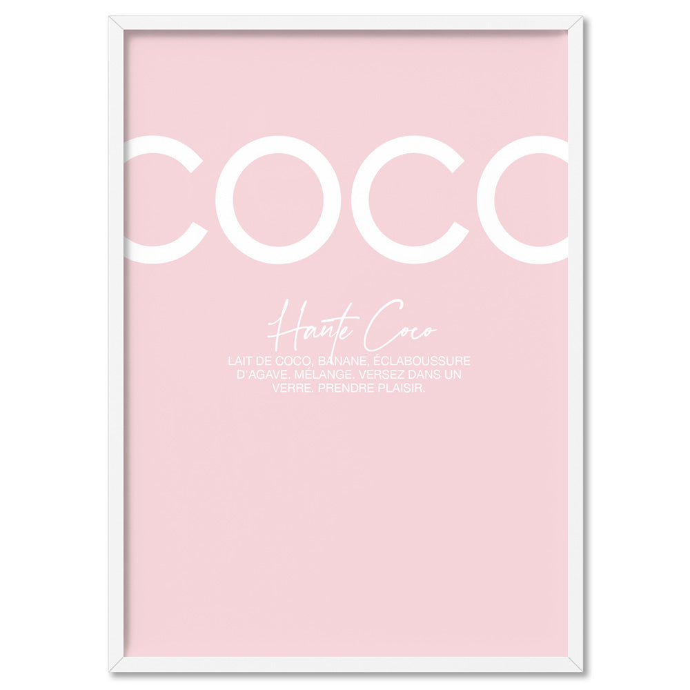Haute Coco Blush - Art Print, Poster, Stretched Canvas, or Framed Wall Art Print, shown in a white frame