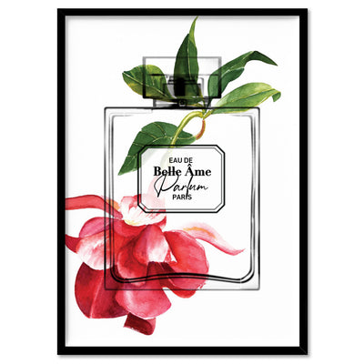 Oriental Floral Perfume Bottle II - Art Print, Poster, Stretched Canvas, or Framed Wall Art Print, shown in a black frame
