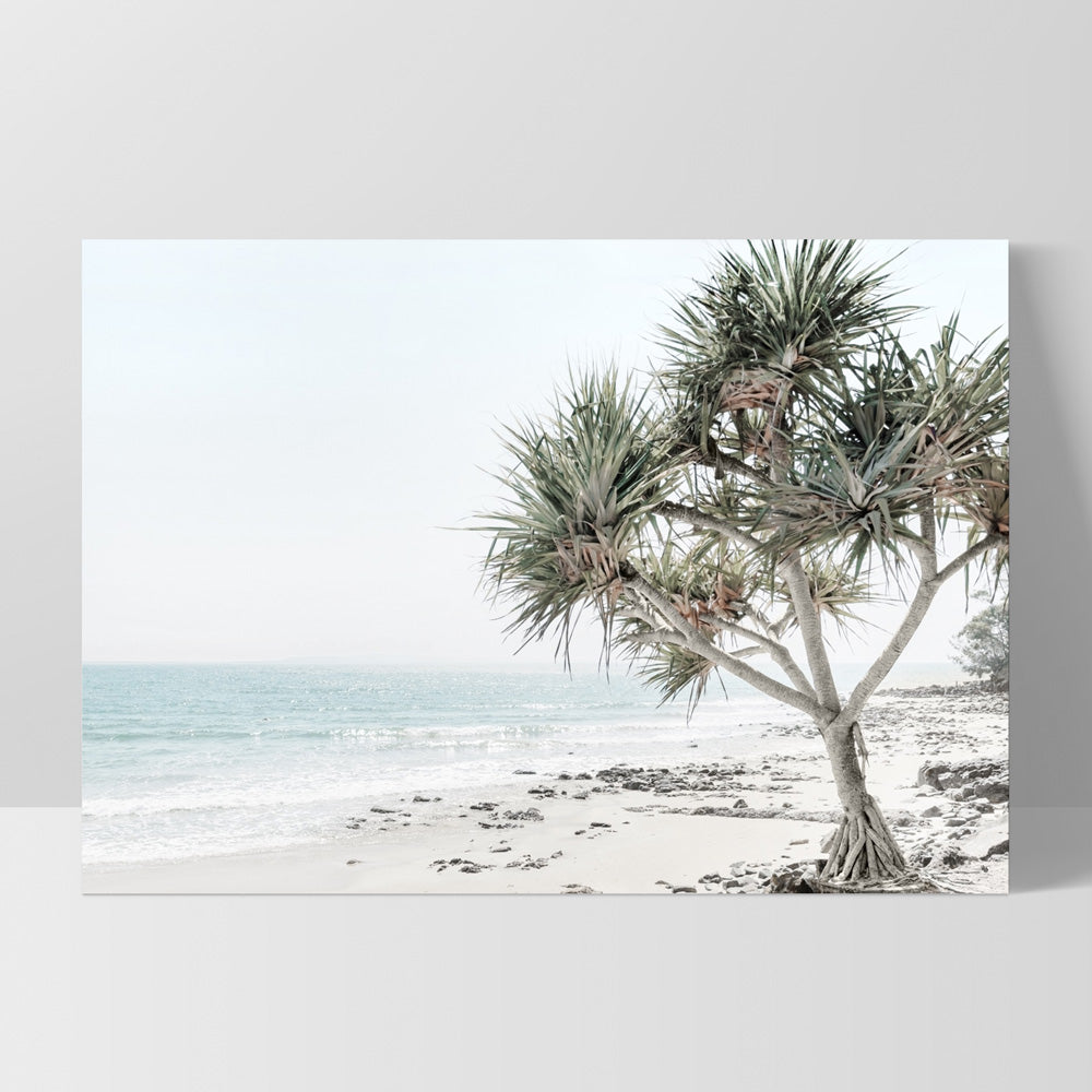 Noosa Coastal Beach View III - Art Print, Poster, Stretched Canvas, or Framed Wall Art Print, shown as a stretched canvas or poster without a frame
