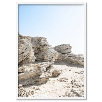 Point Peron Beach Perth II - Art Print, Poster, Stretched Canvas, or Framed Wall Art Print, shown in a white frame