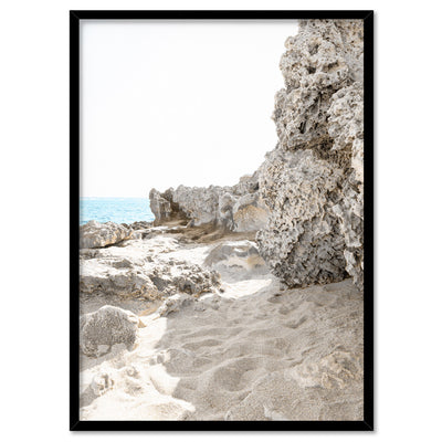 Point Peron Beach Perth V - Art Print, Poster, Stretched Canvas, or Framed Wall Art Print, shown in a black frame